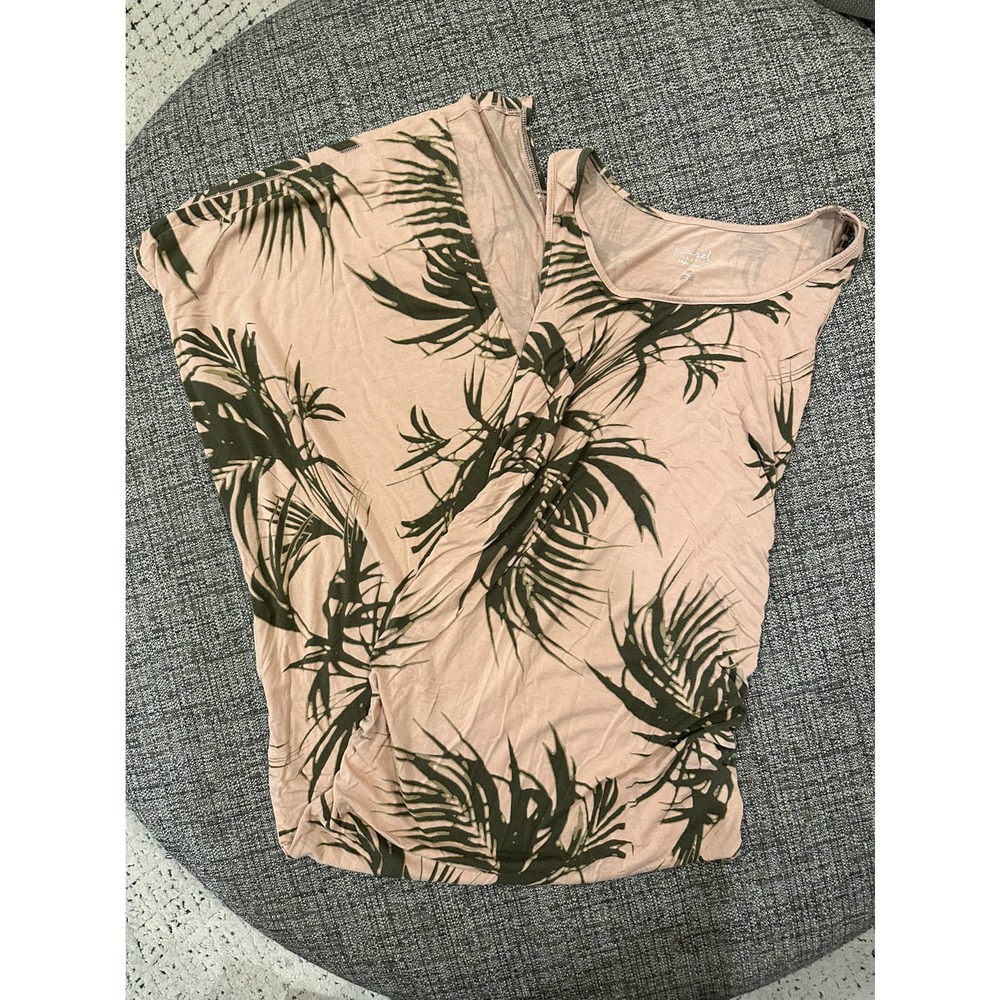 Isabel maternity pink palm maxi dress & navy full moon maternity fitted dress